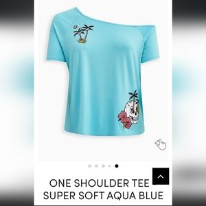 NWT TORRID - One Shoulder Tee - Super Soft Aqua Blue, size:2